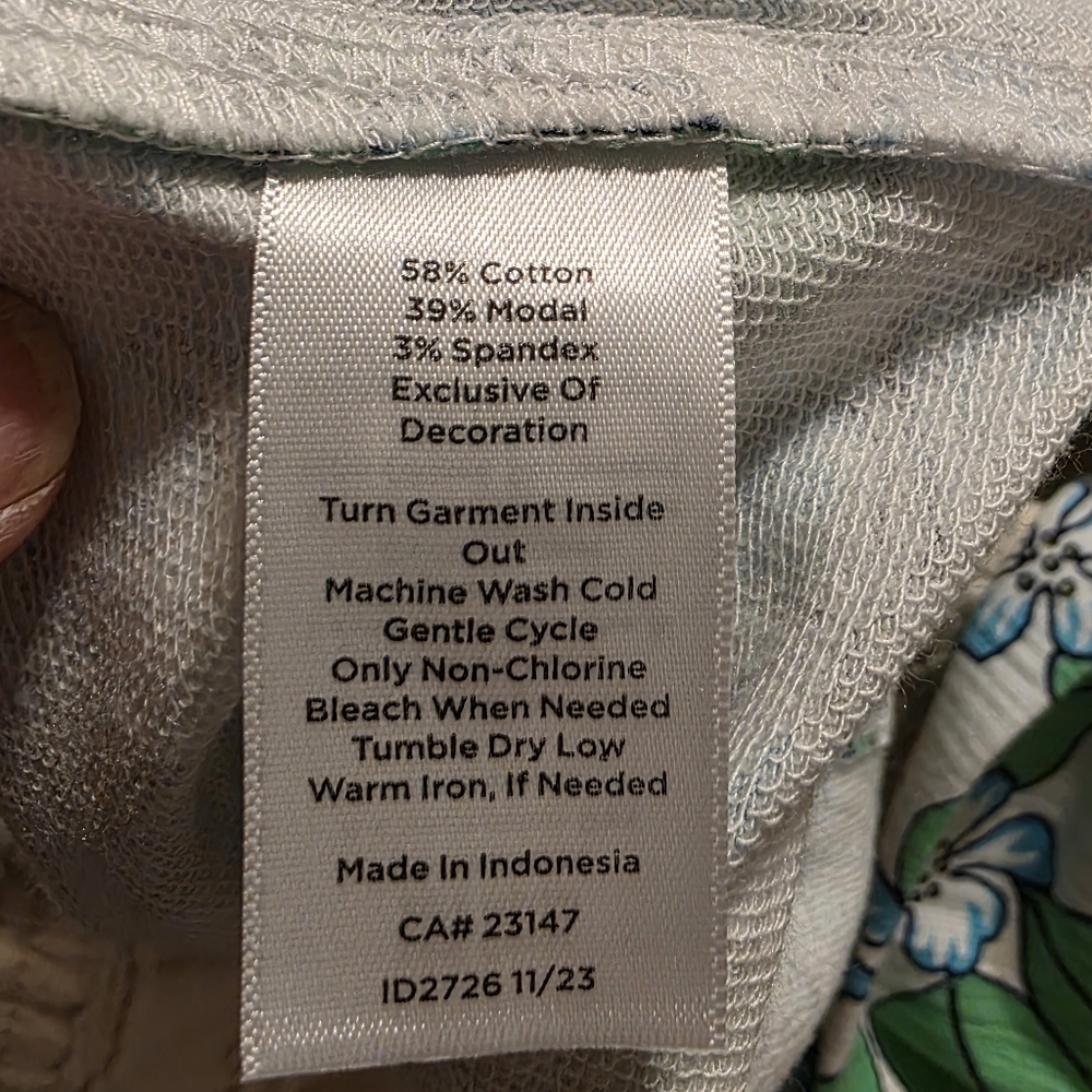 NWT TALBOTS Floral Quarter-Zip Pullover Top - Green Floral SZ 2XL - Picture 6 of 10